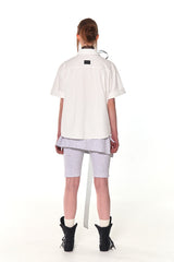 BIKER LAP SKIRT SHORTS (MELANGE WHITE)