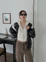 カラー マッチング レザージャケット / color matching leather jacket