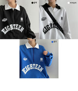 Aティーンカラーハーフジップアップカラースウェットシャツ / A-TEEN colored half zip-up collar sweatshirt