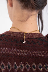 ロゴバーウィズドロップチェーンチョーカーネックレス/Logo bar with drop chain choker necklace