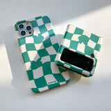 Checkerboard Green Iphone Hard case (6674345295990)
