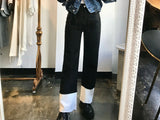 セミワイドフィットデニムパンツ/SEMI WIDE FIT BLACK+WHITE DENIM PANTS [17723]