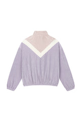 0 3 pleats velvet zip-up top - VIOLET (4642322645110)
