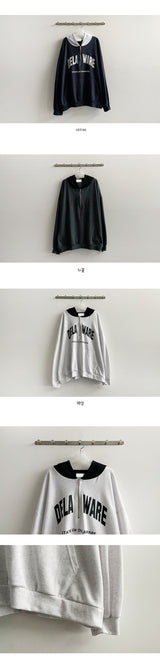 Lacon Oversized Fit Half Zip-Up Coloring Hoodie