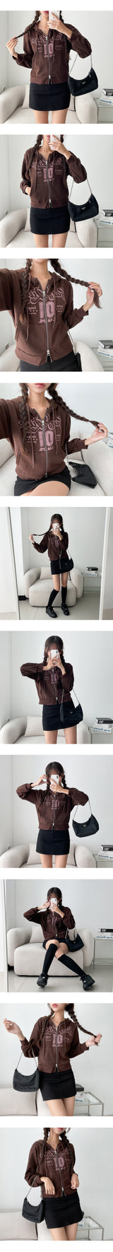 Ego Vintage Two-Way Cropped Hood Zip-Up