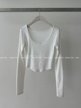Deep U-neck Napping Cropped T-shirt