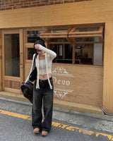 Muffler button knit set