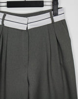 オビカラーマッチングスラックス / Obi color matching slacks (2color)