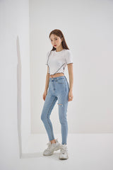 アンバランスクロップTシャツ/TOP(9190) VV Unbalance Crop Tee