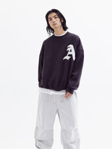 Signature balloon over fleece sweatshirt Charcoal