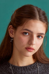Knot ribbon drop surgical earring