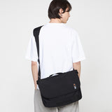クロップドッグエンブロイダリーストライパークロスメッセンジャーバッグ / Crop dog embroidery striper cross messenger bag