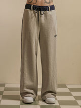 PIPING STRAIGHT SWEATPANTS (GREY) (6675307659382)