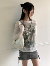 リージェントリボンスマッジング長袖Tシャツ