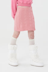 スモールチェリーボタンニットスカート／SMALL CHERRY BUTTON KNIT SKIRT [PINK]