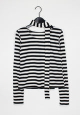 ストライプスカーフセットTシャツ/Stripe scarf set T-shirt (2color)