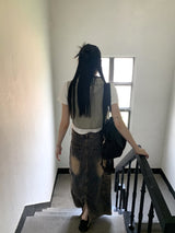 Parform Remedy Washing Long Denim Skirt