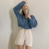 [3color] FLUID BALLOON V-NECK CARDIGAN