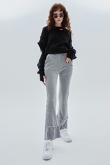 ウェーブブーツカットパンツ / wave bootscut pants_gray