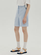 ツイード刺繍ショートパンツ / Tweed embroidery shorts - Light blue