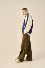 VINTAGE PINTUCK COTTON PANTS - KHAKI