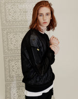 WAFFLE FISHNET SWEATER BLACK (6691447144566)