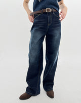 クラックディープダークブルーパンツ / No.520 Crack deep dark blue pants