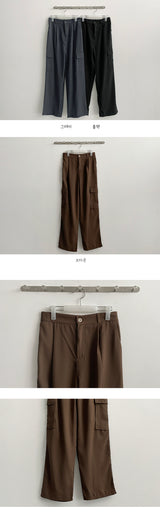 チャイミングピンタックリンクルカーゴワイドスラックス / Chiming Pin Tuck Wrinkle Cargo Wide Slacks Pants