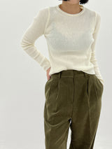 ウールリブラウンドニット/Wool ribbed round knit (3color)