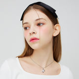 CUBIC ZIRCONIA SILVER BUTTERFLY PENDANT NECKLACE