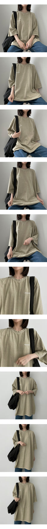 オーバーサイズピグメントウォッシングショートスリーブTシャツ / Oversized Pigment Washing Short-Sleeved T-shirt