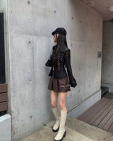 レザーカーゴスカートパンツ