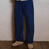 チェッカーボードバンディングパンツ/CHECKERBOARD BANDING PANTS_BLUE BROWN