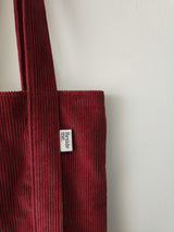 Corduroy simple line bag - autumn red