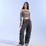 NYLON RIBON CARGO TROUSER (CHARCOAL)