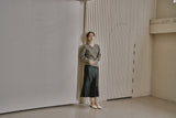 リブ Vニットトップス/RIBBED V-KNIT TOP_L.GREEN