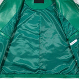 SINGLE LEATHER JACKET GREEN