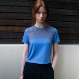 カーブクロップT / CURVE CROP TEE_BLUE CHARCOAL