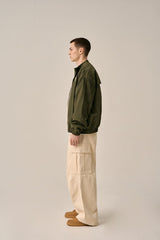VINTAGE WASHED RIDER JACKT-KHAKI