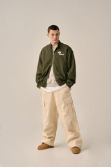 VINTAGE WASHED RIDER JACKT-KHAKI