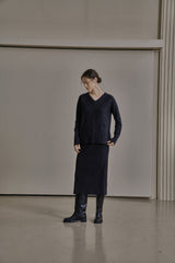 ウール Vニット/WOOL V-KNIT_CHARCOAL