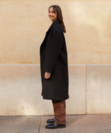 ウールブレンドオーバーサイズロングコート/RCH wool blended oversized long coat black