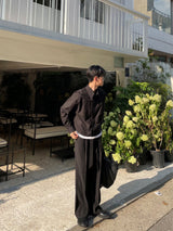 Minimal Big collar cropped shirt (Unisex)