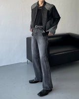 トレジャークロップドレーシングレザージャケット / OA Treasure Cropped Racing Leather Jacket (2 colors)