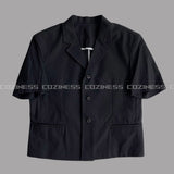 リネンショートスリーブショートジャケット / ECT Linen Short-Sleeved Short Jacket (2 colors)