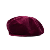 VA Square Stud Octagon Velvet Beret / Burgundy