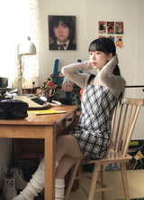 レイヤードロマンティックチェッカービスチェドレス