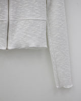 ミニポケットニットフードジップアップ / Mini pocket knit hood zip-up (2color)