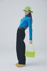 ホールガーメントカシミアバックスリットニット / Whole Garment Cashmere Back Slit Knit [Blue]