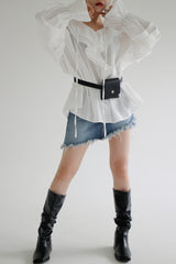 モノラッフルブラウス / Mono ruffle blouse (2color)